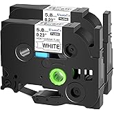 USUPERINK 2PK Compatible for Brother Ptouch HSe-211 HSe211 HS-211 HS211 Black on White 5.8mm 0.23'' Heat Shrink Tubing for Wire Cable for PT-D400 PT-D400AD D450 D600 D600VP Label Maker Tape
