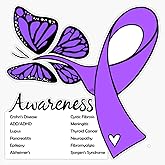 Purple Awareness Ribbon Butterfly Sticker Vinyl Decal Car Laptop Wall Window Bumper Sticker 5"