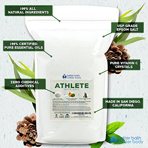 Athlete Bath Salt 128 Ounces Epsom Salt with Lavender, Pine, Peppermint and Eucalyptus Essential Oils Plus Vitamin C and All Natural Ingredients - Thumbnail 3