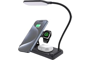 LICAEVEY Wireless Charger Charging Station, 3 in 1 Phone Watch Earbuds 15W Fast Multiple Devices Wireless Charger Stand with 