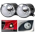 GSRECY Pair Set Fog Light Lamps Assembly with H11 55W Halogen Bulbs Compatible with Toyota Venza Avalon Camry Corolla Highlander Matrix Prius RAV4 Solara Yaris, Lexus GS350 HS250h LX570 RX350 RX450h