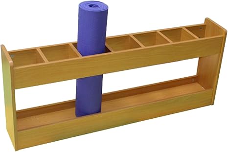 Amazon Co Jp ヨガマット収納ラック 7ボックスヨガマット収納 木製フォームローラーホルダー フロアワークアウトマットラック 1 50cm ホームジム機器オーガナイザー Color Natural ホーム キッチン
