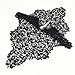 USJee 1 Set (Front and Back) Black Embroidered Lace Patches for Wedding Dress Applique Collar Decor