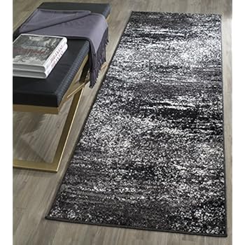 Safavieh Adirondack Collection ADR112A Silver and Black Modern Abstract Runner (2'6