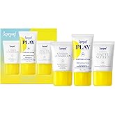 Supergoop! Daily SPF Starter - Includes 3 Travel-Sized SPF Favorites: Unseen Sunscreen SPF 40, Mineral Mattescreen SPF 40, and PLAY Everyday Lotion SPF 50 - Non-Comedogenic