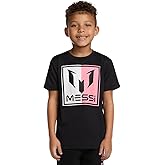 Messi Boys' Lifestyle Short Sleeve Top, Loose-Fit Shirt with Logo, Comfortable, All-Day Wear