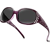 HAOLOTA Polarized Sunglasses for Women, Rhinestone Wrap Around Sunglasses with UV400 Protection