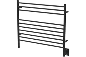Amba Jeeves KSMB Model K-Straight 10-Bar Hardwired Towel Warmer in Matte Black