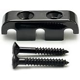 OVSAL Black Bass Head Retainer Electric Bass 3-String Retainer Bass Retainer with Mounting Screws String Tree Bass String Parts