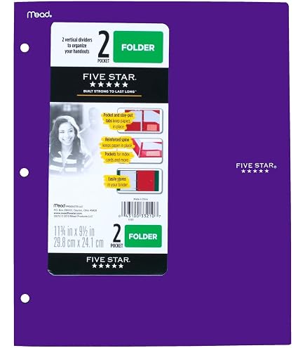 Amazon.com: Mead Five Star Advanced Stay-Put 2-Pocket Folder and