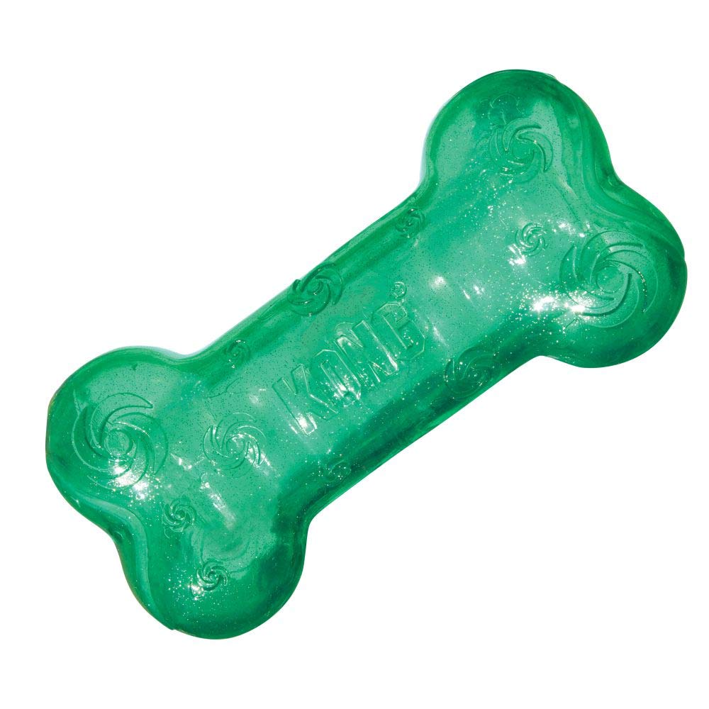 KONG Squeezz Crackle Bone Dog Toy, Medium