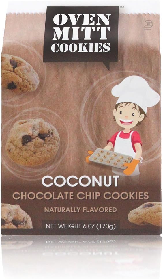 Oven Mitt Cookies Coconut Chocolate Chip Cookies, 6 Oz. Box, 12 Cookies