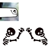 2Pcs Skeleton Vinyl Sticker and Decal Car Rearview Mirrors Window Decor | Skeleton Car Accessories Cute Stickers for Bathroom Decal,Computers,Water Bottle Decal Gifts for Women,Men
