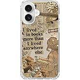 Dohakemuny Beige Books Aesthetic Phone Case Compatible with iPhone 17, Booklover Phone Cover for iPhone 17
