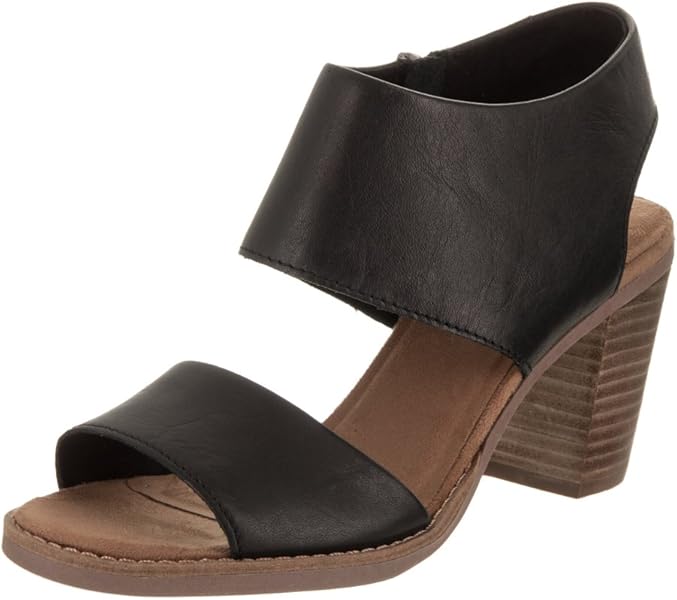 toms majorca cutout sandal black leather