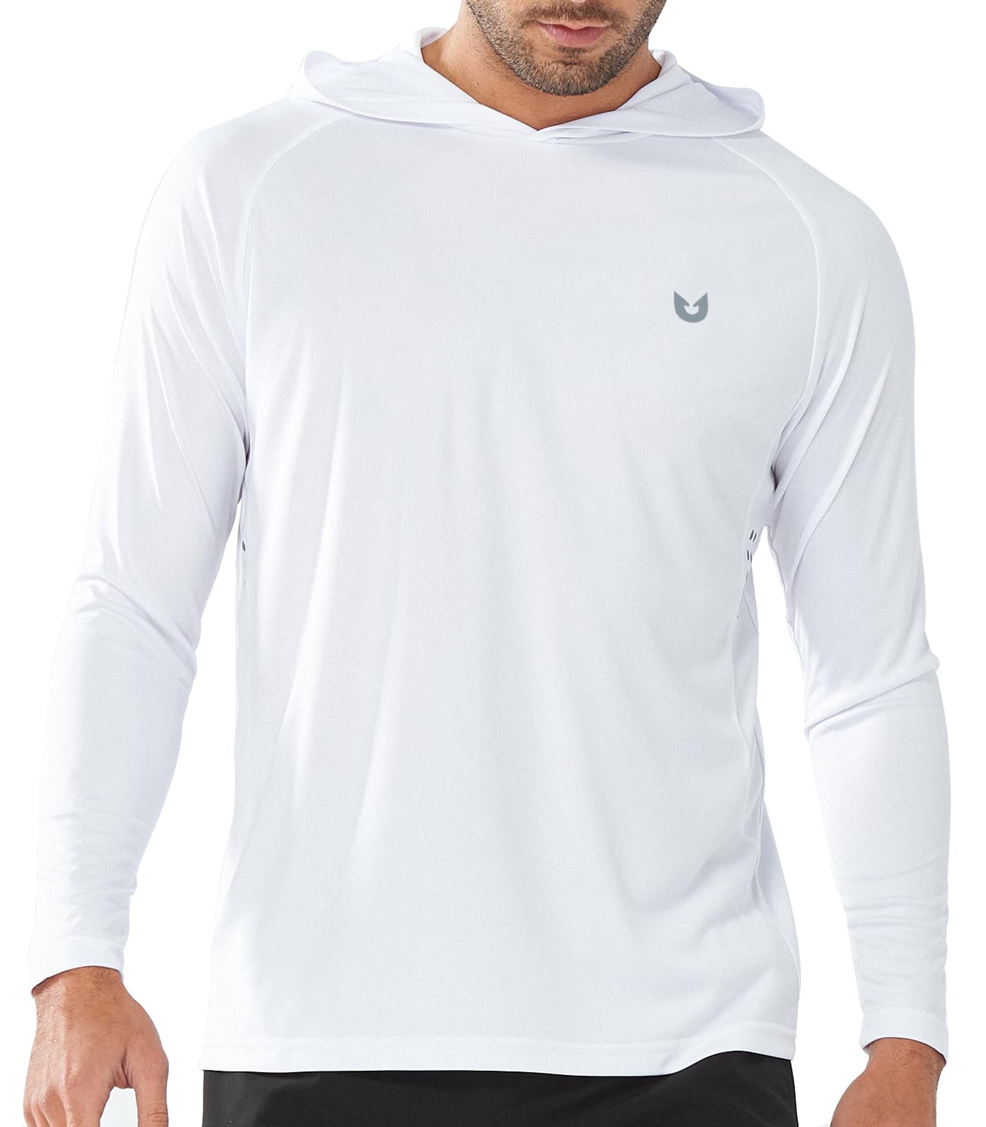 Photo 1 of NORTHYARD Men's UPF 50+ Hoodie Shirts Long Sleeve Sun Protection Fishing Swim Beach UV SPF Rash Guard Quick Dry Lightweight White L