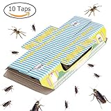Trapro Cockroach Traps with Bait Included, Non-Toxic and ECO-Friendly - 10 Pack