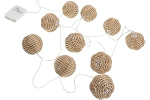 Luxshiny Garden String Lights LED Bulbs Connectable Imitation Rattan Balls Fairy Lights Indoor Outdoor