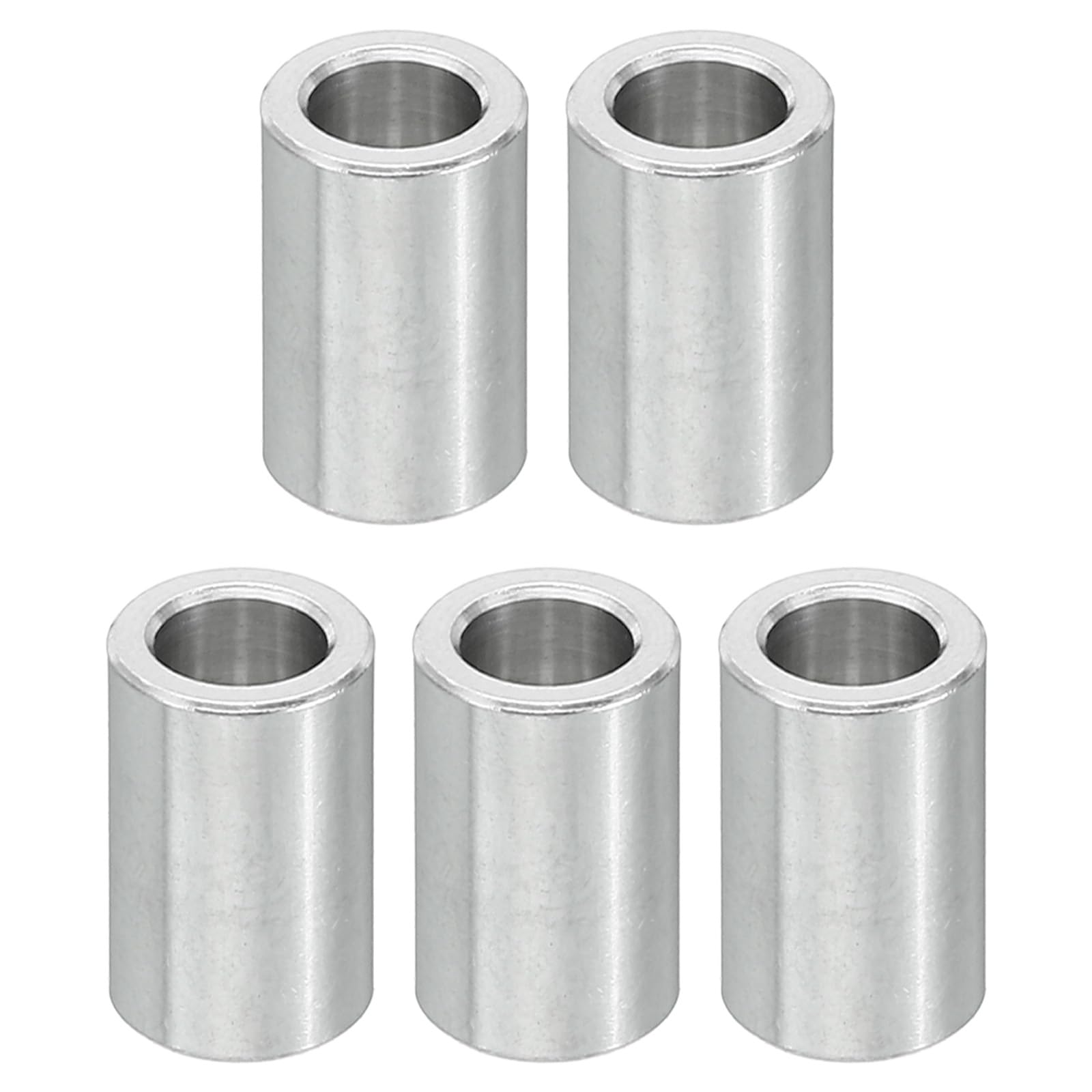 PATIKIL M5 Aluminum Spacers, 5 Pcs Metal Spacer Aluminum 5.2mm ID x 8mm OD x 12mm L Aluminum Spacer Screw Standoff Round for 1/5inch or M5 Screw Bolts