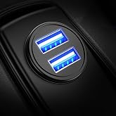 AINOPE 4.8A Car Charger Adapter, Cigarette Lighter USB Car Charger | [Smallest Metal]Dual Port 12V USB Outlet Flush Fit for i
