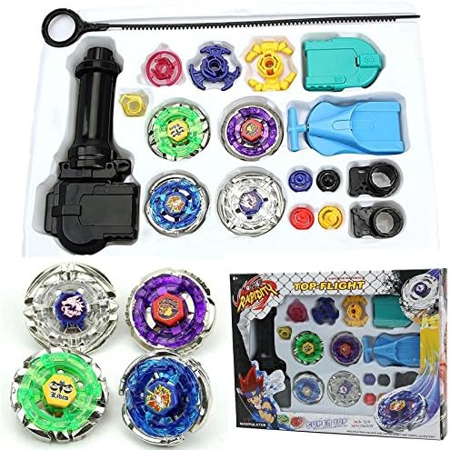 Vaialen Top Fusion Metal Master Fight Rapidity Rare 4D Beyblade Launcher Set Kid Toy Lot
