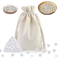 LeonBach 2.2 LB 10mm White Pie Weights with Canvas Bag, Ceramic Pie Weights Baking Beans Baking Beads Pie Pan Stoneware