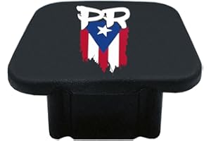 omlkibo 2 Inch Puerto Rico Flag PR Trailer Hitch Tube Cover Plug Cap, Tow Hitch Receiver Tube Hitch Rubber Plug Cover fits 2 Inch Trailer Hitch Receiver. (Puerto Rico Flag PR)