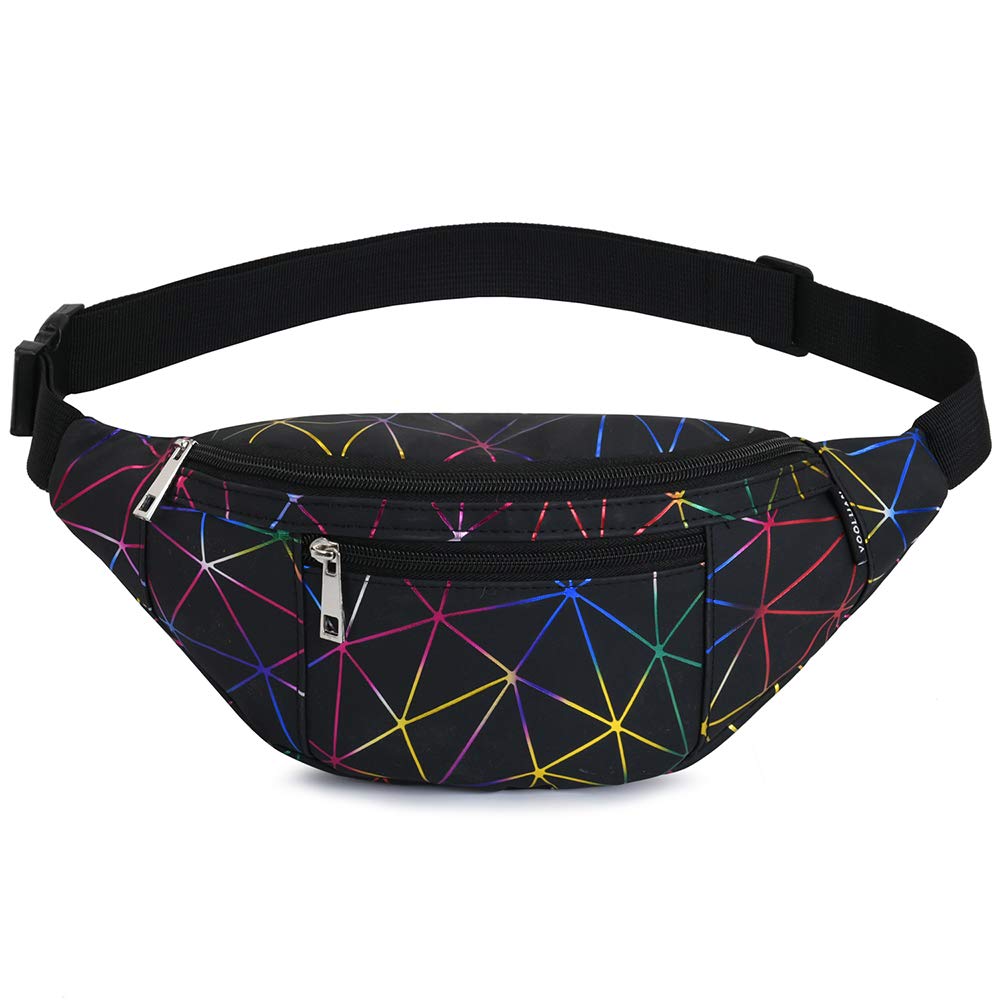 Yooluan Bumbags for Ladies PU Leather Shiny Fanny Packs for Women Waterproof Waist Bag Running walking Hiking shopping Outdoor Sport Belt Bags Money Hip Pouch pack