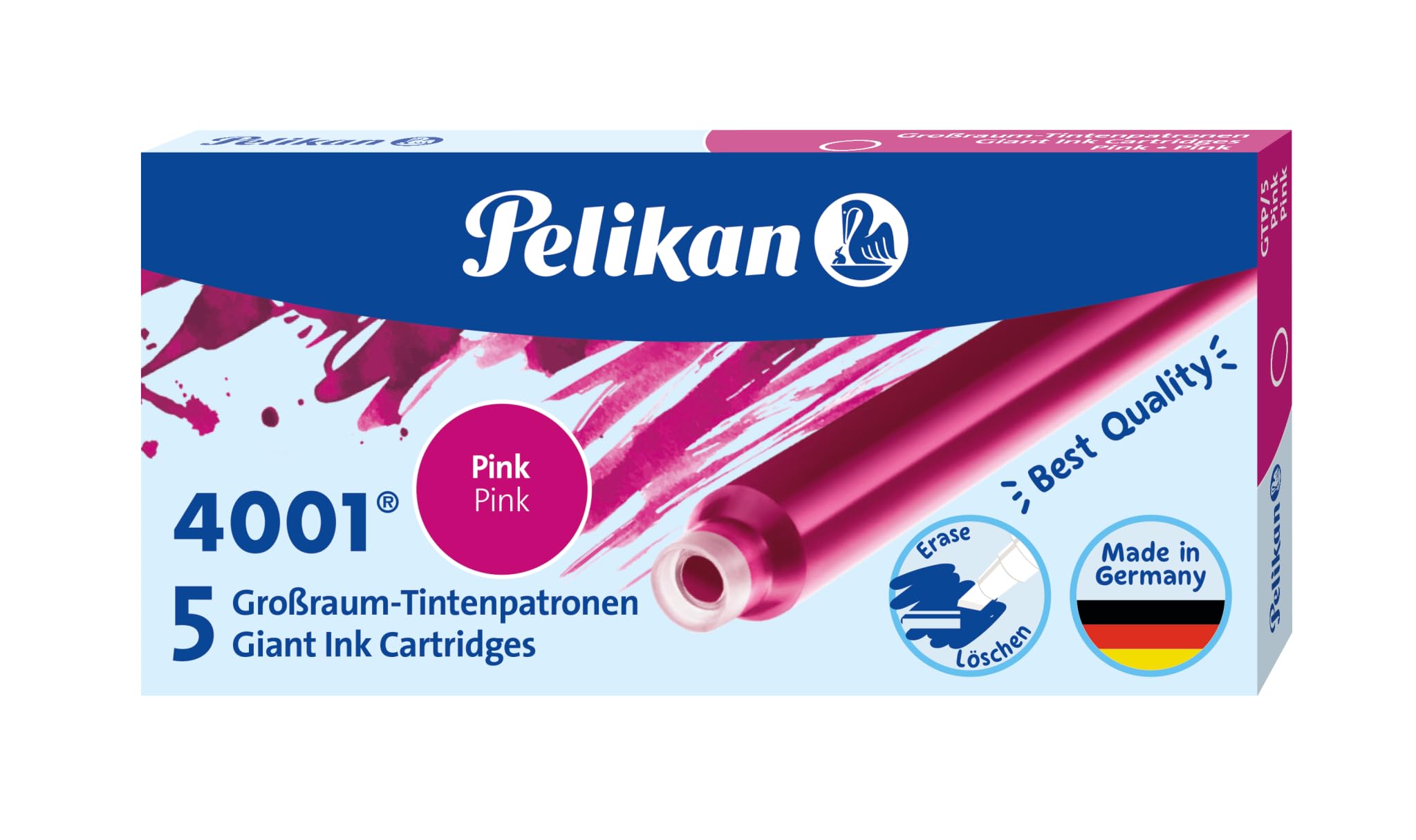 Pelikan 4001 Ink Cartridges 5 piece Pink