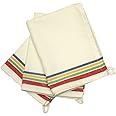 Aunt Martha's 18-Inch by 28-Inch Package of 3 Vintage Dish Towels,Cotton, Multi Striped, MultiStripe