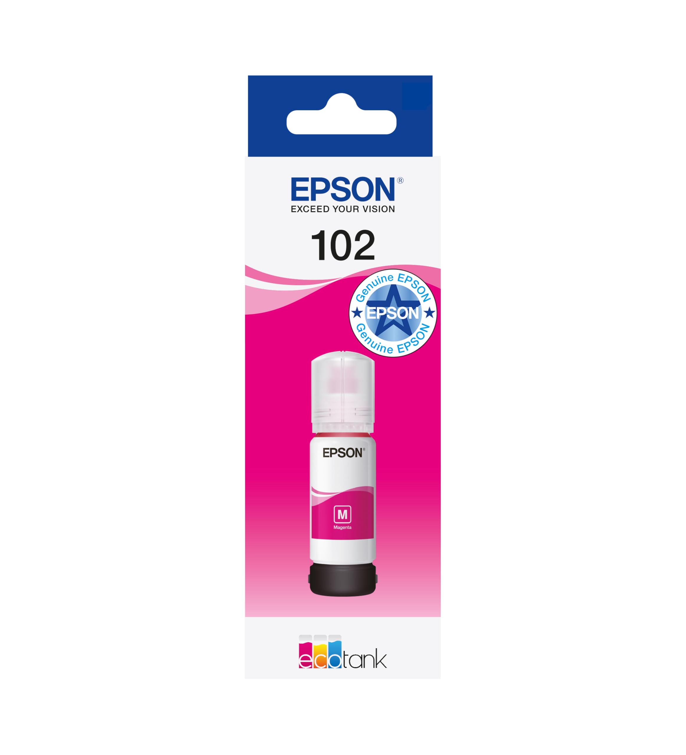 Epson EcoTank 102 Genuine Ink Bottle | Magenta | High Yield - Up to 6,000 Pages | Brand-made for Optimal Results