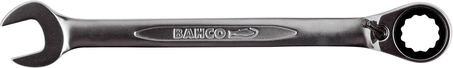 Bahco 1RM Series 17mm Ratcheting Combination Wrench, Metric, Chrome-Plated, Multi-colour