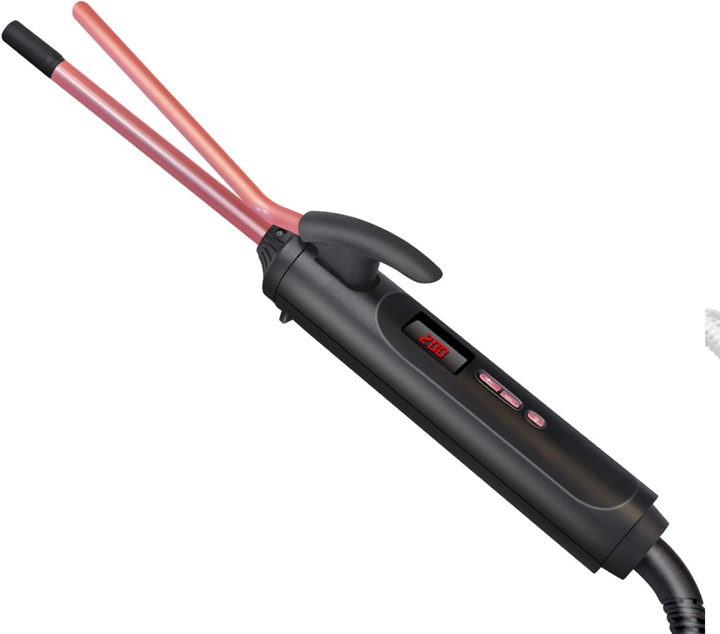 3/4 Inch Curling Iron 360° Auto Rotating Professional Tourmaline Ceramic Hair Curler Wand for Long/Short All Hair Types,Pink