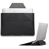 MOFT Laptop Carry Sleeve, 2-in-1 Laptop Bag & Stand for 14" MacBook Air/Pro & Dell/HP/Lenovo/Asus, Stylish Slim Computer Sleeve Bag with Expandable Storage for Computer Accessories, Night Black
