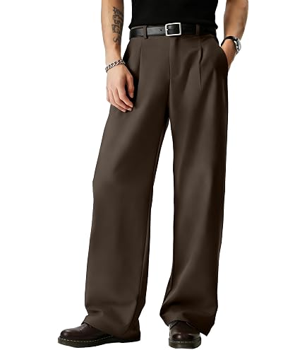 Runcati Mens Baggy Dress Pants Old Money Pleated 30