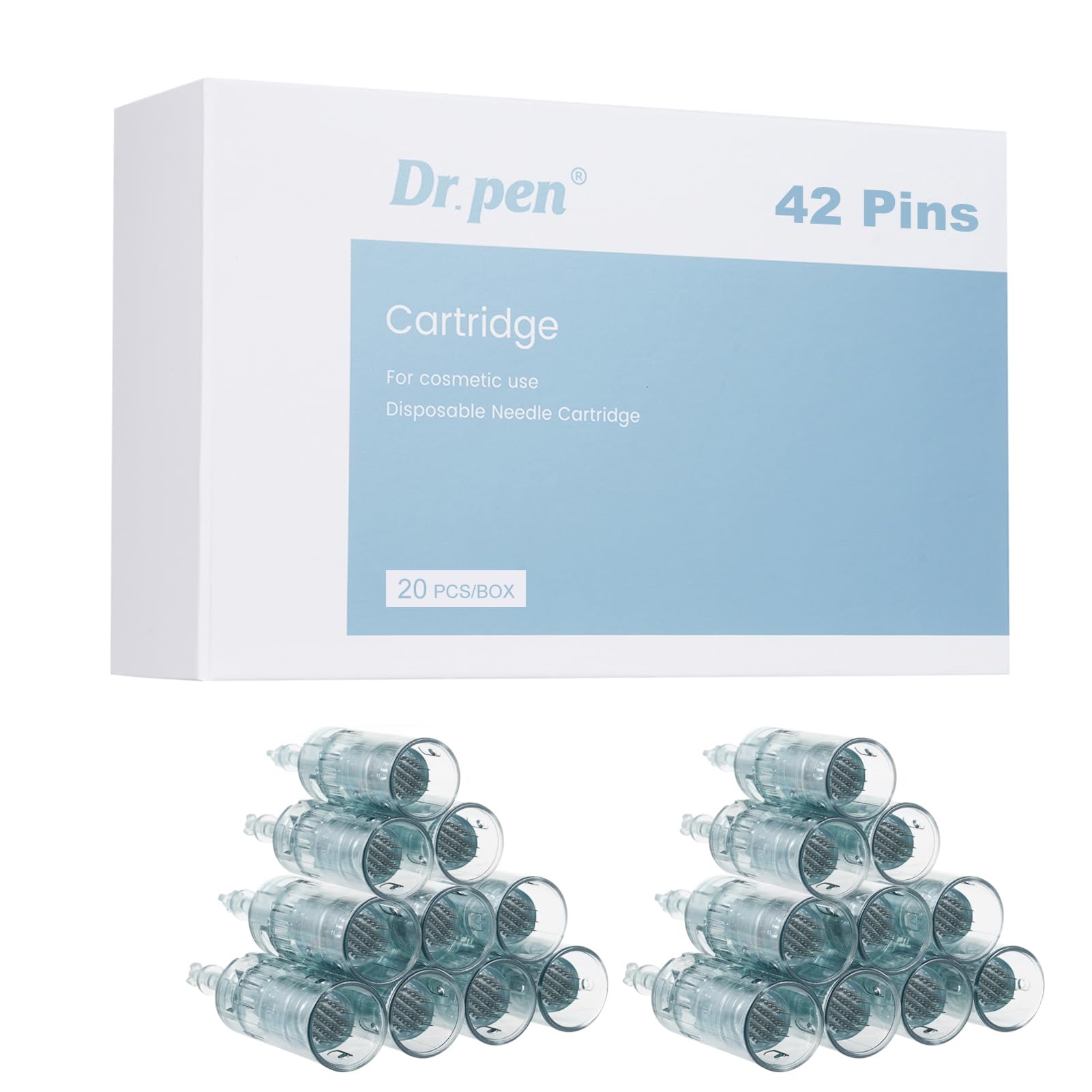 Dr.pen M8 Cartridges 42 Pins, 20Pcs Dr.pen Cartridges for Microneedling Pen M8/M7S Model, Authentic Disposable Microneedling Cartridges (42 Pins, 20Pcs)