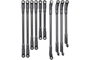 RC-HUB 10Pcs 313MM RC Links CNC Aluminum Rod Link Linkage Wheelbase Set for 1/10 Axial SCX10 II 90046 90047 Crawler Accessories