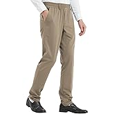 LETAOTAO Mens Elastic Waist Pants for Seniors High Stretch Expandable Waist Slacks for Elderly with Magnet Button