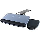 Mount-It! Under Desk Keyboard Tray, Adjustable Keyboard and Mouse Drawer Platform with Ergonomic Wrist Rest Pad, 17.25" Track