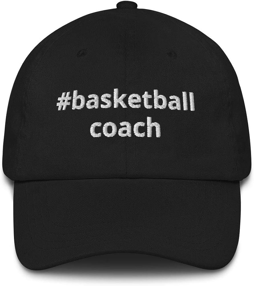 Basketball Coach Embroidered Dad Hat Baseball Cap Cotton Adjustable Team Coach Gift Black at
