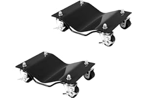 Car Dolly Set of 2-5000 LBS Capacity Heavy Duty Wheel Dollies for Moving Vehicles - 3" Steel Wheels with Tire Protection - Fi