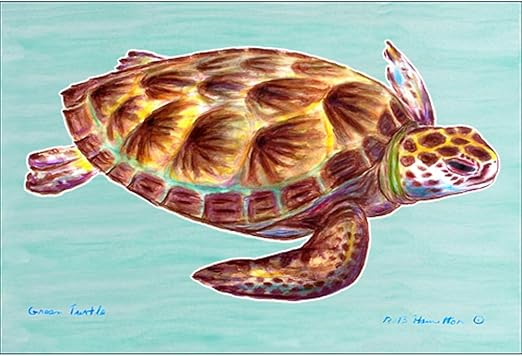 Amazon Com Betsy Drake Dm044 Coastal Sea Turtle Door Mat 18 X 26 Home Kitchen