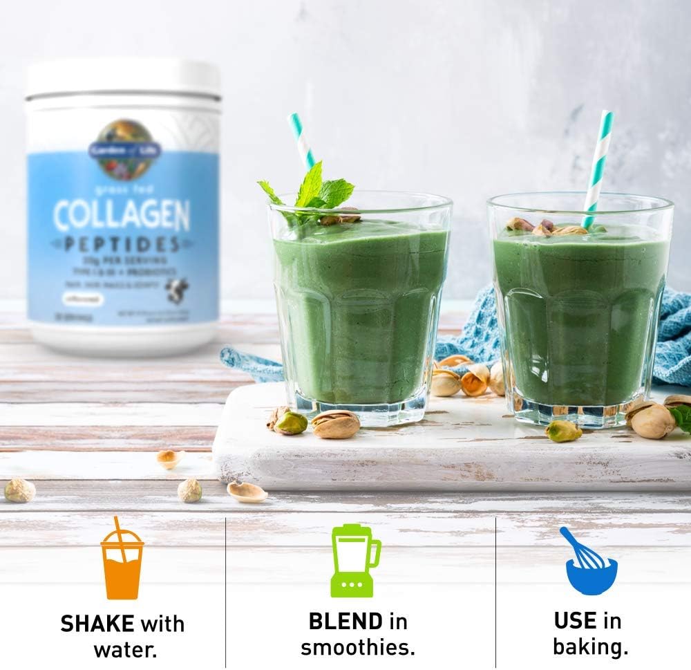 Garden of Life Grass Fed Collagen Peptides Powder - Unflavored, 28 Servings, Collagen Powder for Women Men Hair Skin Nails Joints, Collagen Protein Powder, Collagen Supplements, Hydrolyzed Keto: Health & Personal Care