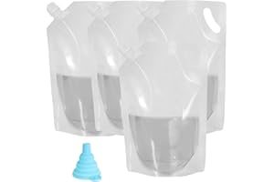 Dawnzen 4pcs 32oz Discreet Plastic Flask Kit Liquor Bag to Sneak Booze Disguised Smuggle Alcohol on Cruise For Bringing Wine 