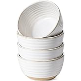 LE TAUCI Small Bowls 10 oz, Ice Cream Bowl, Ceramic Stoneware Bowl, Bowls Set for Dessert, Fruits, Side Dishes, Suit For Housewarming - 4.5 Inch, Set of 4, Arctic white
