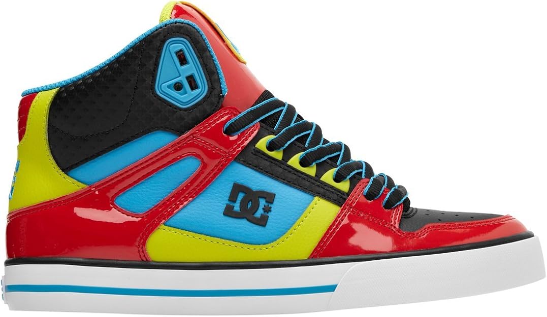 white and red dc shoes