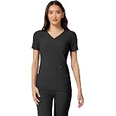 Cherokee Women's Medical Scrub Top Iflex V-Neck Knit Panel Top CK605 | Crosshatch Dobby, 360&deg; Stretch, Moisture Wicking, Princess Seams, Easy Care For Long Shifts, Built for Medical Professionals