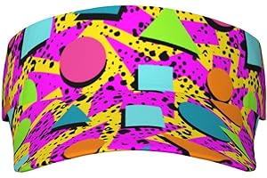 ADHOKMJL 90s Vintage Music Party Retro 90'S Visor Hats for Women Men, Adjustable Wide Brim Sun Caps for Sports Golf