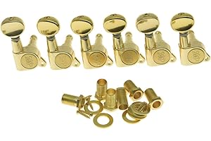 Wilkinson Mini Oval Button 6 Inline Gold E-Z-LOK Post Guitar Tuners EZ Post Guitar Tuning Keys Pegs Machine Heads