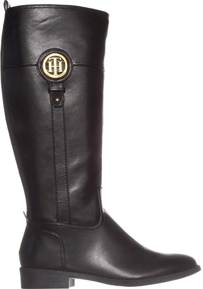 tommy hilfiger black knee high boots